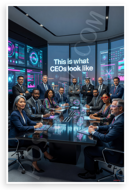 This is What CEOs Look Like Diverse Executives Futuristic Boardroom 12x18 US Made Poster