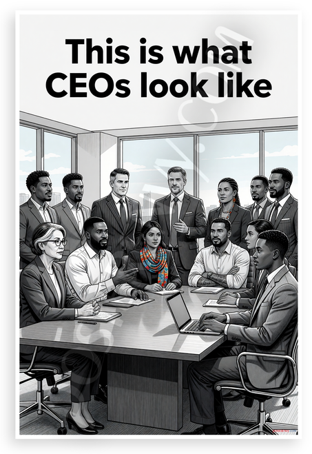 This is What CEOs Look Like Diverse Boardroom Illustration 12x18 US Made Poster
