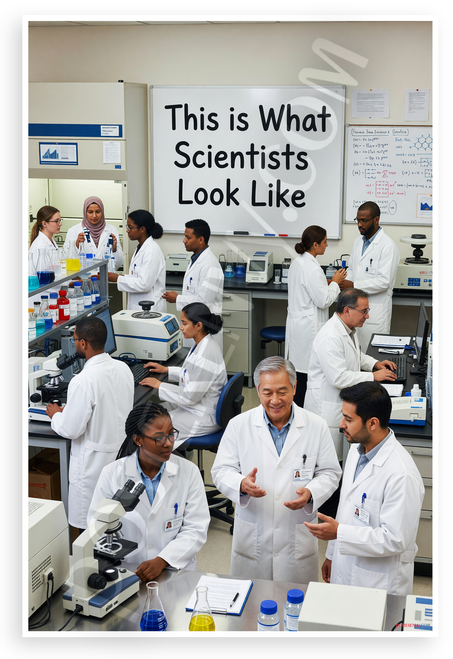 "This is What Scientists Look Like" Diverse Lab Scientists Educational 12x18 US Made Poster