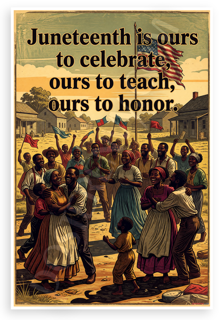 Juneteenth is Ours to Celebrate Ours to Teach Ours to Honor Inspirational 12x18 US Made Poster