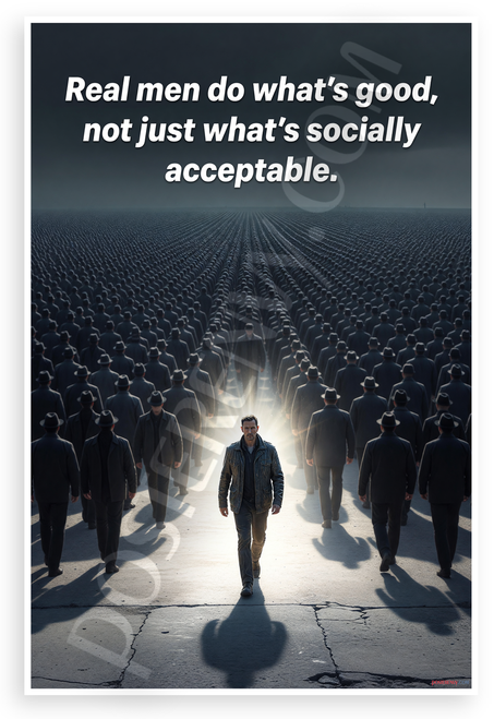 Real Men Do Whats Good Not Just Socially Acceptable Quote Motivational 12x18 US Made Poster