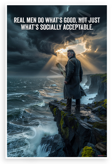 Real Men Do Whats Good Not Just Socially Acceptable Quote Motivational 12x18 US Made Poster