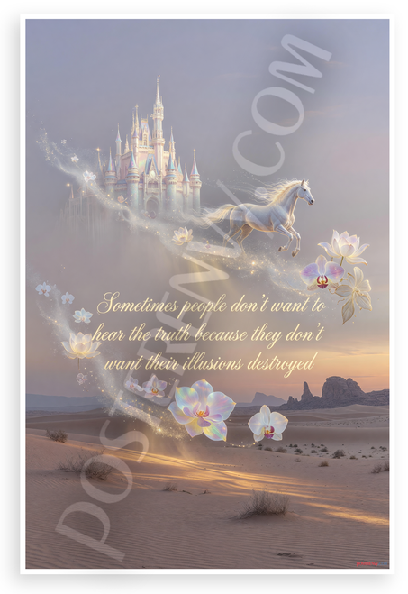 "Sometimes People Don't Want to Hear the Truth Because They Don't Want Their Illusions Destroyed" Inspirational 12x18 US Made Poster