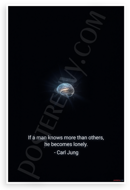 Carl Jung "If a Man Knows More Than Others He Becomes Lonely" Inspirational 12x18 US Made Poster