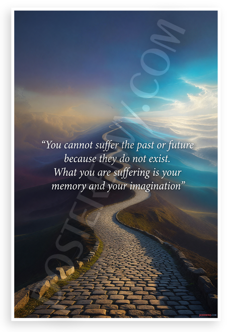 "You Cannot Suffer the Past or Future" Inspirational 12x18 US Made Poster