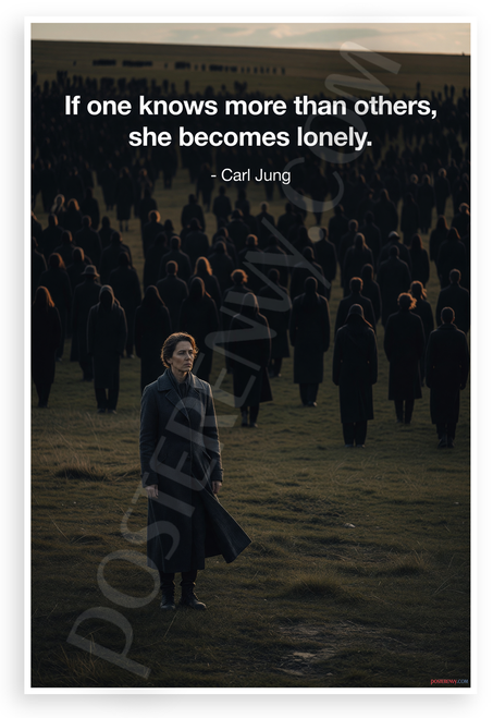 Carl Jung "If One Knows More Than Others She Becomes Lonely" Inspirational 12x18 US Made Poster
