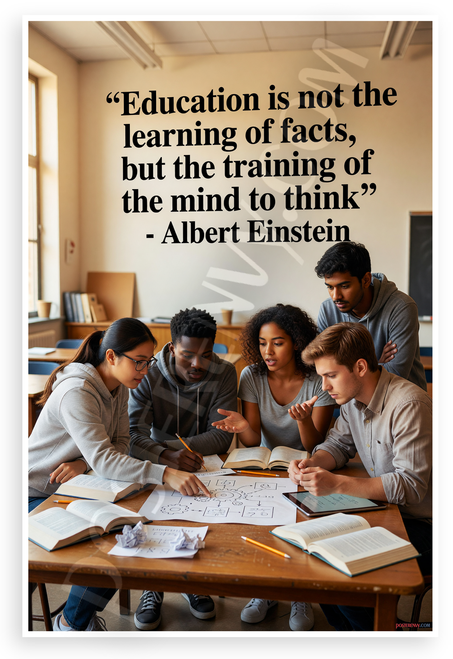 Albert Einstein "Education Is Not the Learning of Facts" Educational 12x18 US Made Poster