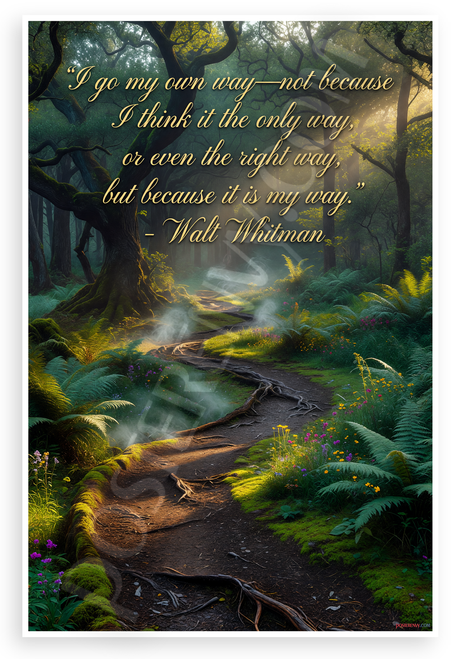Walt Whitman "I Go My Own Way" Inspirational 12x18 US Made Poster