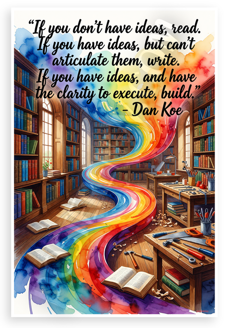 Dan Koe 'If You Don't Have Ideas, Read' Inspirational 12x18 US Made Poster