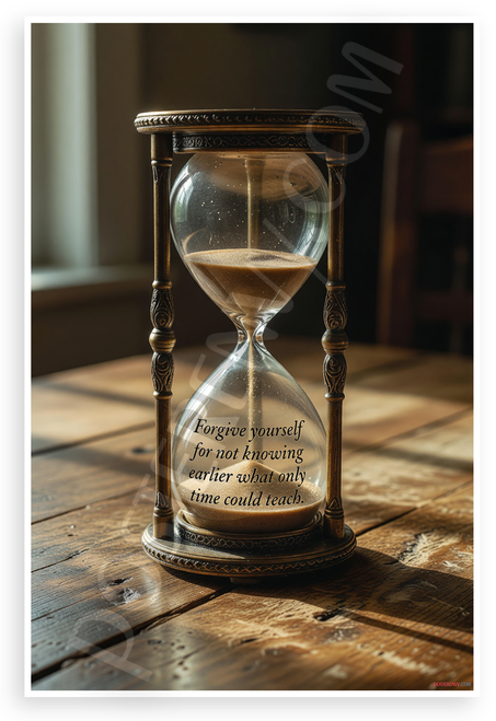 "Forgive Yourself for Not Knowing What Time Could Teach" Inspirational 12x18 US Made Poster