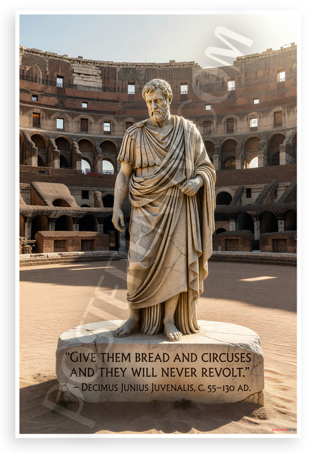 Decimus Junius Juvenalis "Give Them Bread and Circuses" Historical 12x18 US Made Poster