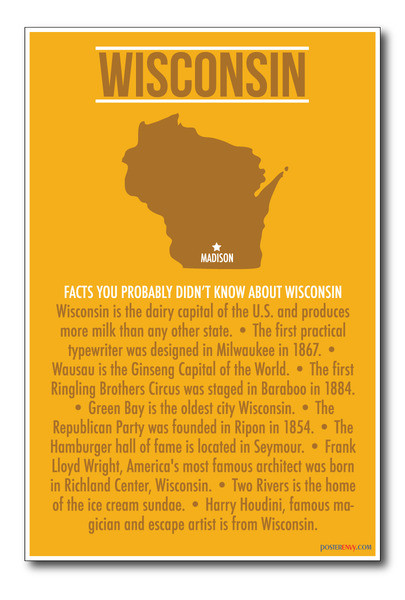 Wisconsin - NEW U.S Travel Poster