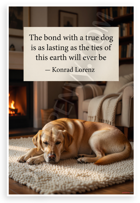Konrad Lorenz "The Bond with a True Dog" Inspirational 12x18 US Made Poster