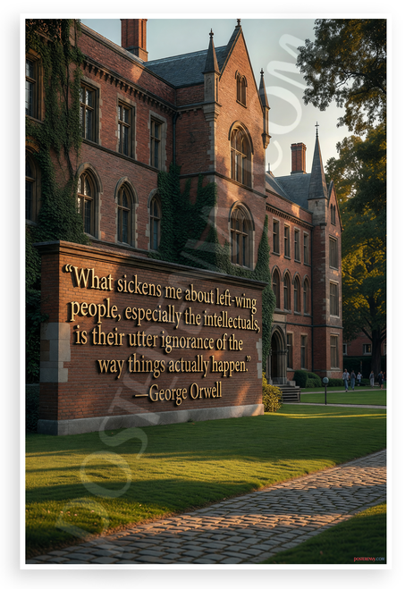 George Orwell 'What Sickens Me About Left-Wing People' University Campus 12x18 US Made Poster