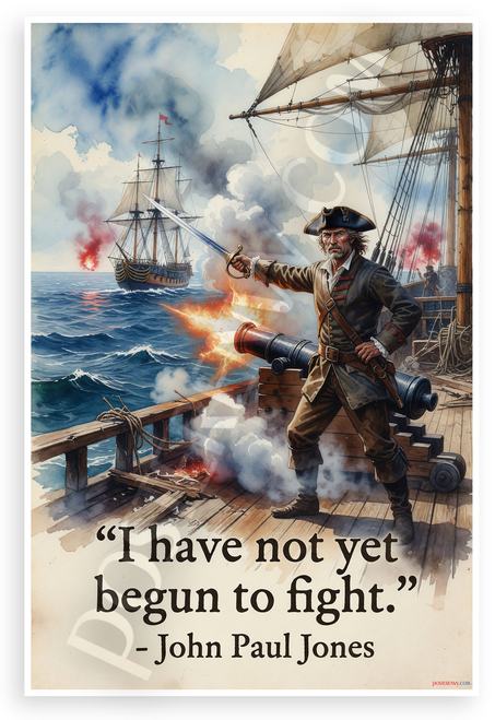 John Paul Jones "I Have Not Yet Begun to Fight" Historical 12x18 US Made Poster