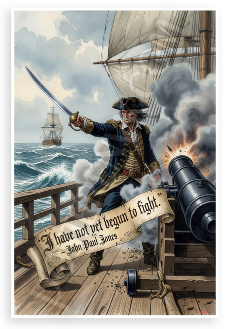 John Paul Jones "I Have Not Yet Begun to Fight" Historical 12x18 US Made Poster