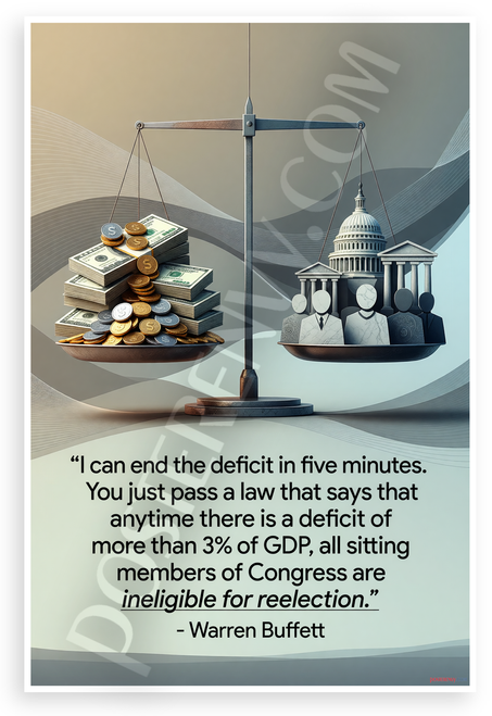 Warren Buffett Deficit Congress Quote Inspirational 12x18 US Made Poster