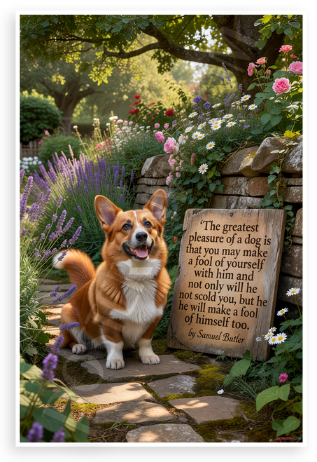 Samuel Butler "Greatest Pleasure of a Dog" Pembroke Welsh Corgi 12x18 US Made Poster