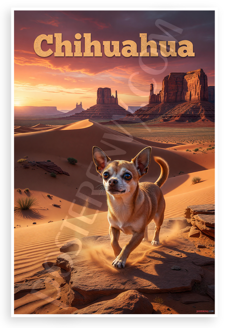 Chihuahua Desert Adventure Sunset Landscape 12x18 US Made Poster