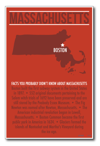 Massachusetts - NEW U.S Travel Poster