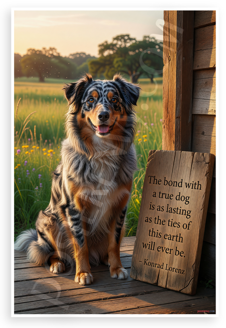 Konrad Lorenz 'Bond with a True Dog' Inspirational 12x18 US Made Poster