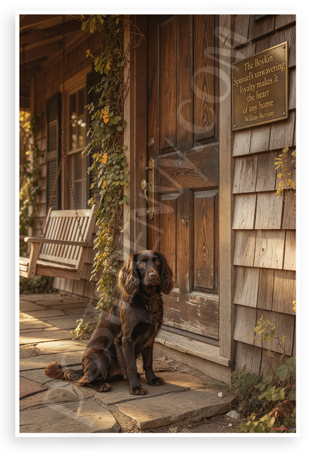 William Bartram "Boykin Spaniel's Unwavering Loyalty" Dog Quote 12x18 US Made Poster