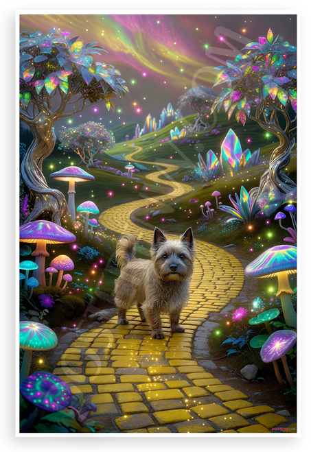 Cairn Terrier Toto Wizard of Oz Yellow Brick Road Fantasy 12x18 US Made Poster