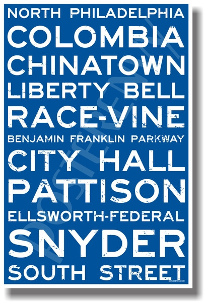 Philadelphia Signs - NEW World Travel Poster