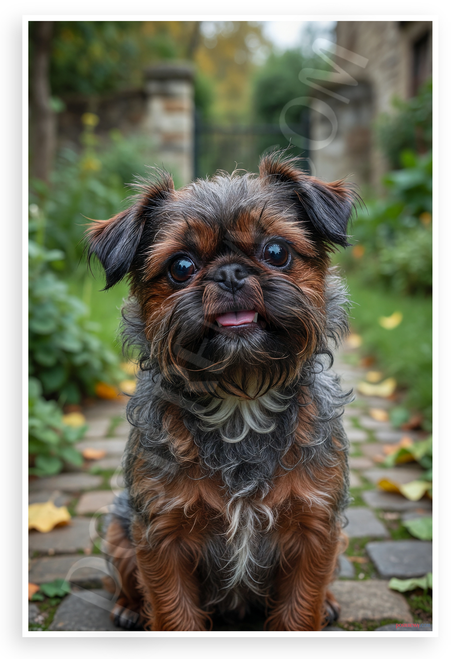 Brussels Griffon Dog Expressive Eyes Wiry Coat Portrait 12x18 US Made Poster