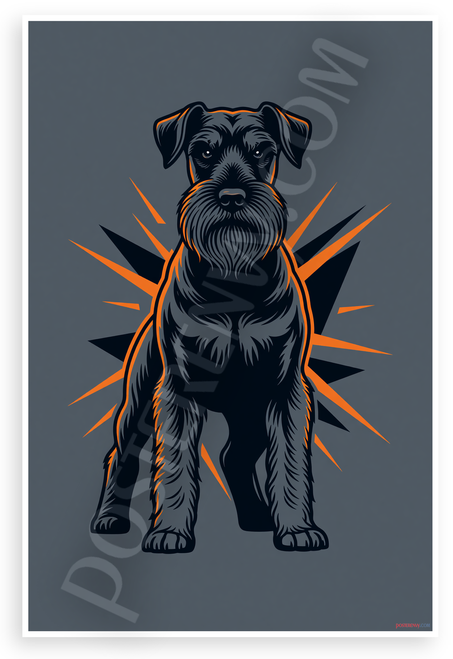 Standard Schnauzer Guard Dog Bold Graphic 12x18 US Made Poster