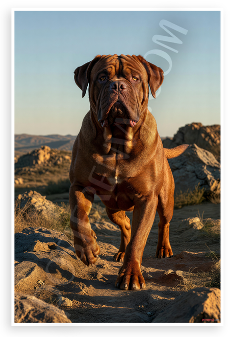 Dogue de Bordeaux Heroic Action Pose Wildlife 12x18 US Made Poster