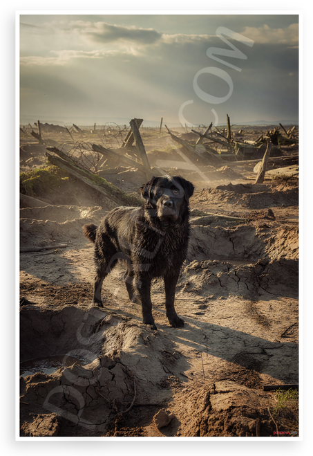 Bouvier des Flandres Heroic WWI Battlefield Dog 12x18 US Made Poster
