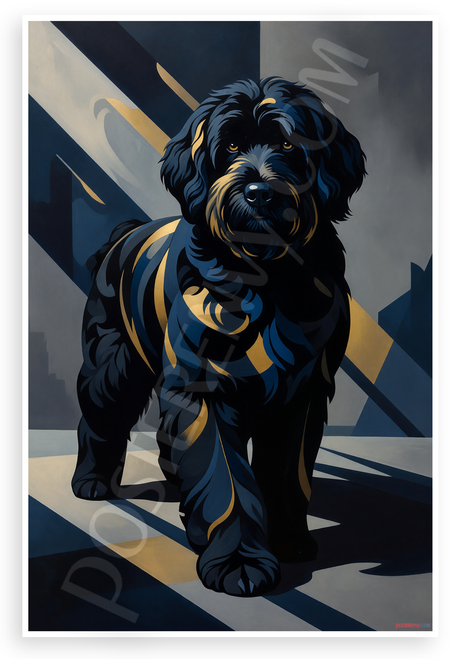 Bouvier des Flandres Abstract Art Style 12x18 US Made Poster