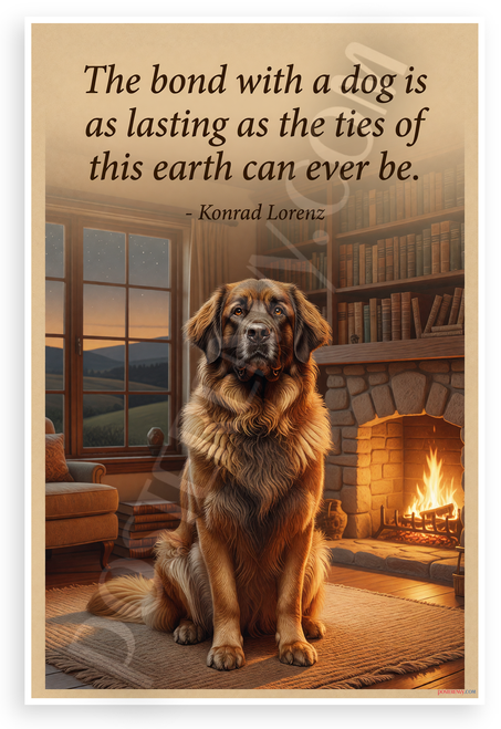 Konrad Lorenz "The Bond with a Dog Is as Lasting" Inspirational 12x18 US Made Poster