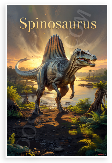 Spinosaurus Ernst Stromer 'The Spinosaurus Reveals Aquatic Secrets' Educational 12x18 US Made Poster