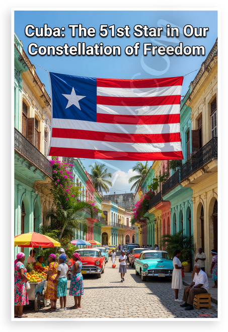 Cuba 51st Star in Our Constellation of Freedom Patriotic 12x18 US Made Poster