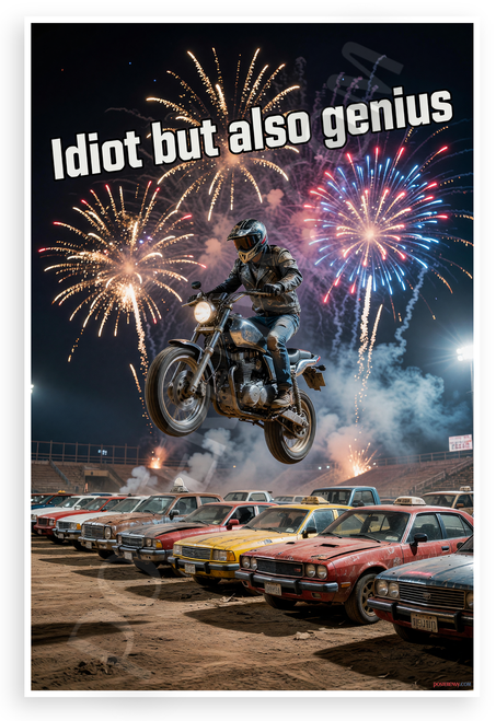 Nikola Tesla Idiot but also Genius Motivational 12x18 US Made Poster