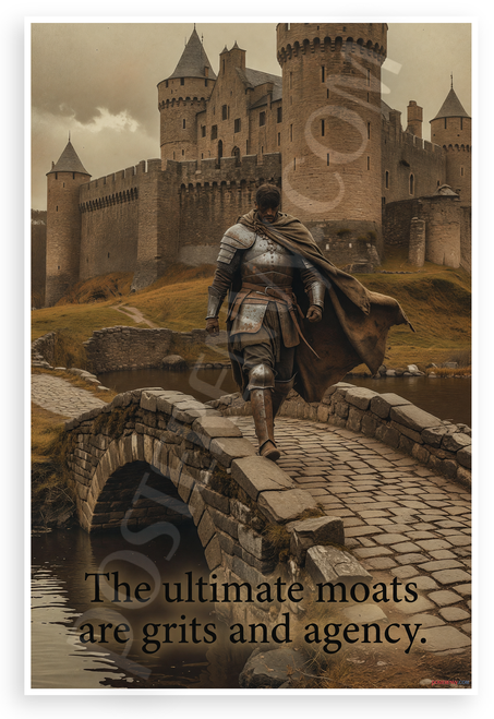 "The Ultimate Moats Are Grits and Agency" Motivational 12x18 US Made Poster