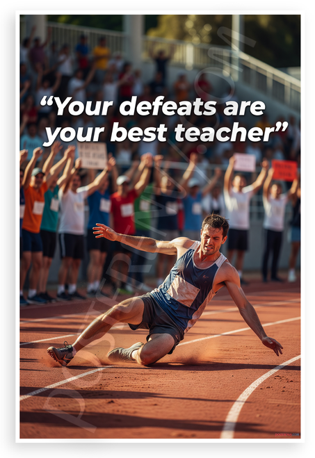 "Your Defeats Are Your Best Teacher" Athlete Perseverance 12x18 US Made Poster
