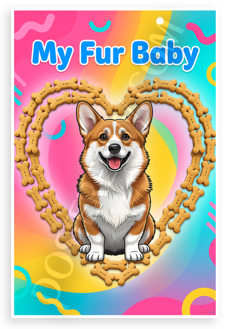 My Fur Baby Cardigan Welsh Corgi Dog Bone Heart 12x18 US Made Poster