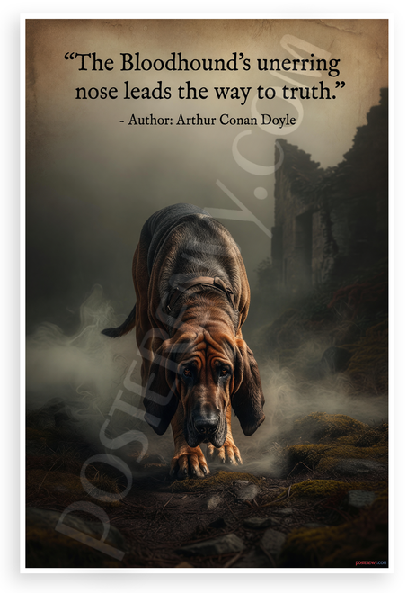 Arthur Conan Doyle "Bloodhound's Unerring Nose Leads to Truth" Mysterious 12x18 US Made Poster
