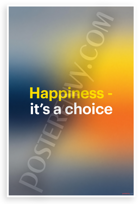 Happiness It's a Choice Inspirational 12x18 US Made Poster