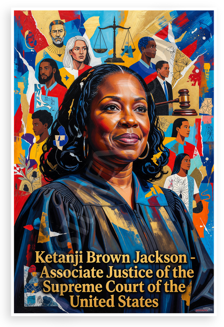 Ketanji Brown Jackson Associate Justice Supreme Court Portrait 12x18 US Made Poster