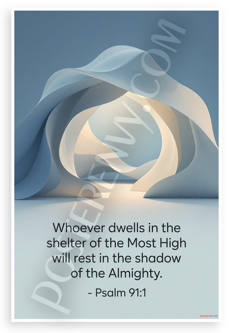 Psalm 91:1 'Whoever Dwells in the Shelter of the Most High' Inspirational 12x18 US Made Poster