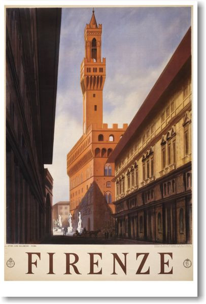 NEW Travel Vintage Art Tourism POSTER - Firenze Italy 1938 Florence