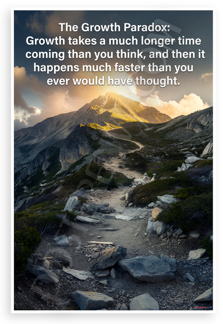 Growth Paradox 'Growth Takes Longer Than You Think' Motivational 12x18 US Made Poster