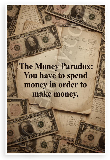 The Money Paradox You Have to Spend Money to Make Money Inspirational 12x18 US Made Poster