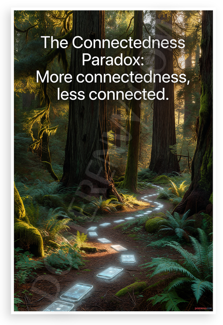 Connectedness Paradox "More Connectedness, Less Connected" Inspirational 12x18 US Made Poster