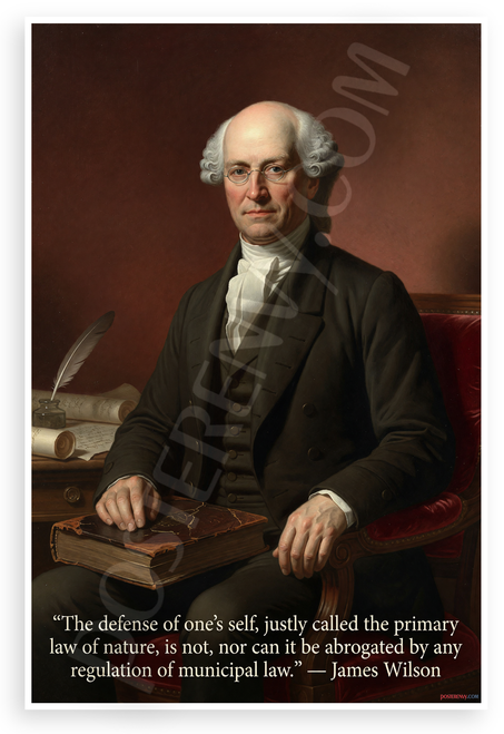 James Wilson "Defense of One's Self Primary Law of Nature" Inspirational 12x18 US Made Poster