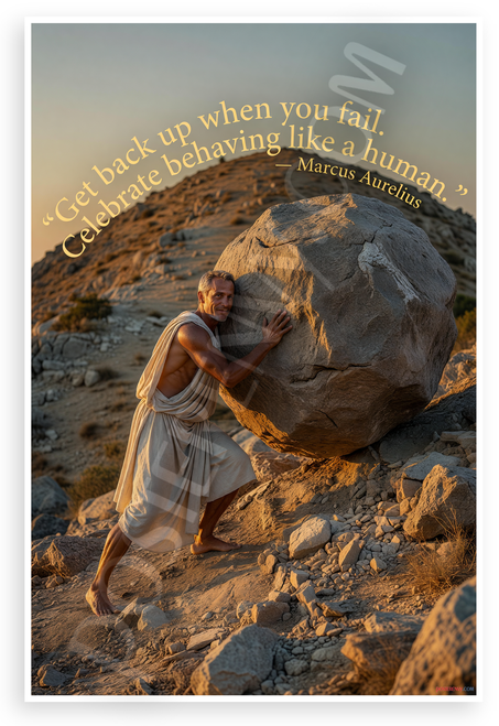 Marcus Aurelius "Get Back Up When You Fail" Inspirational 12x18 US Made Poster